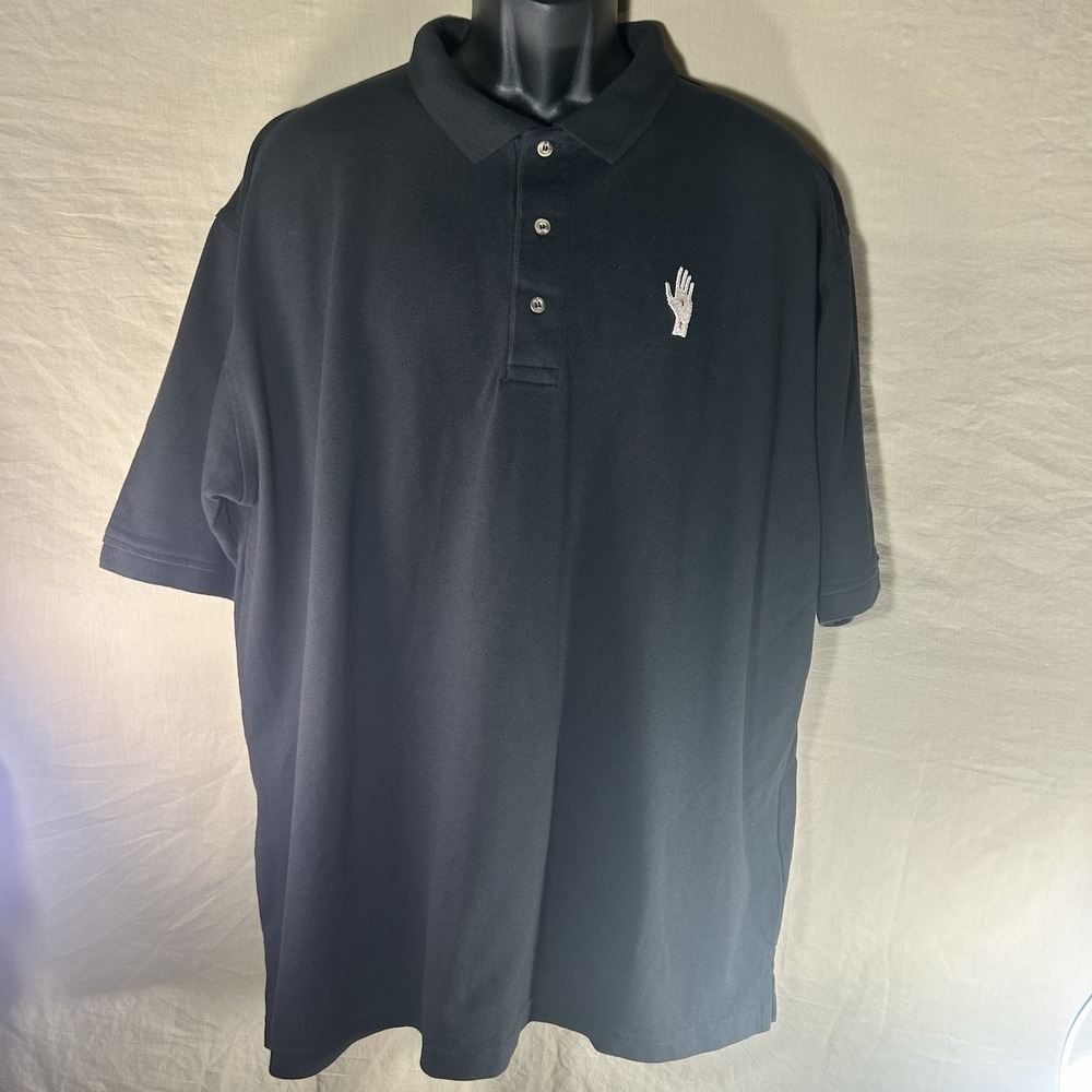 Munsingwear Grand Slam Polo Shirt Mens 2XL Black Penguin Golf‎ Casual USA